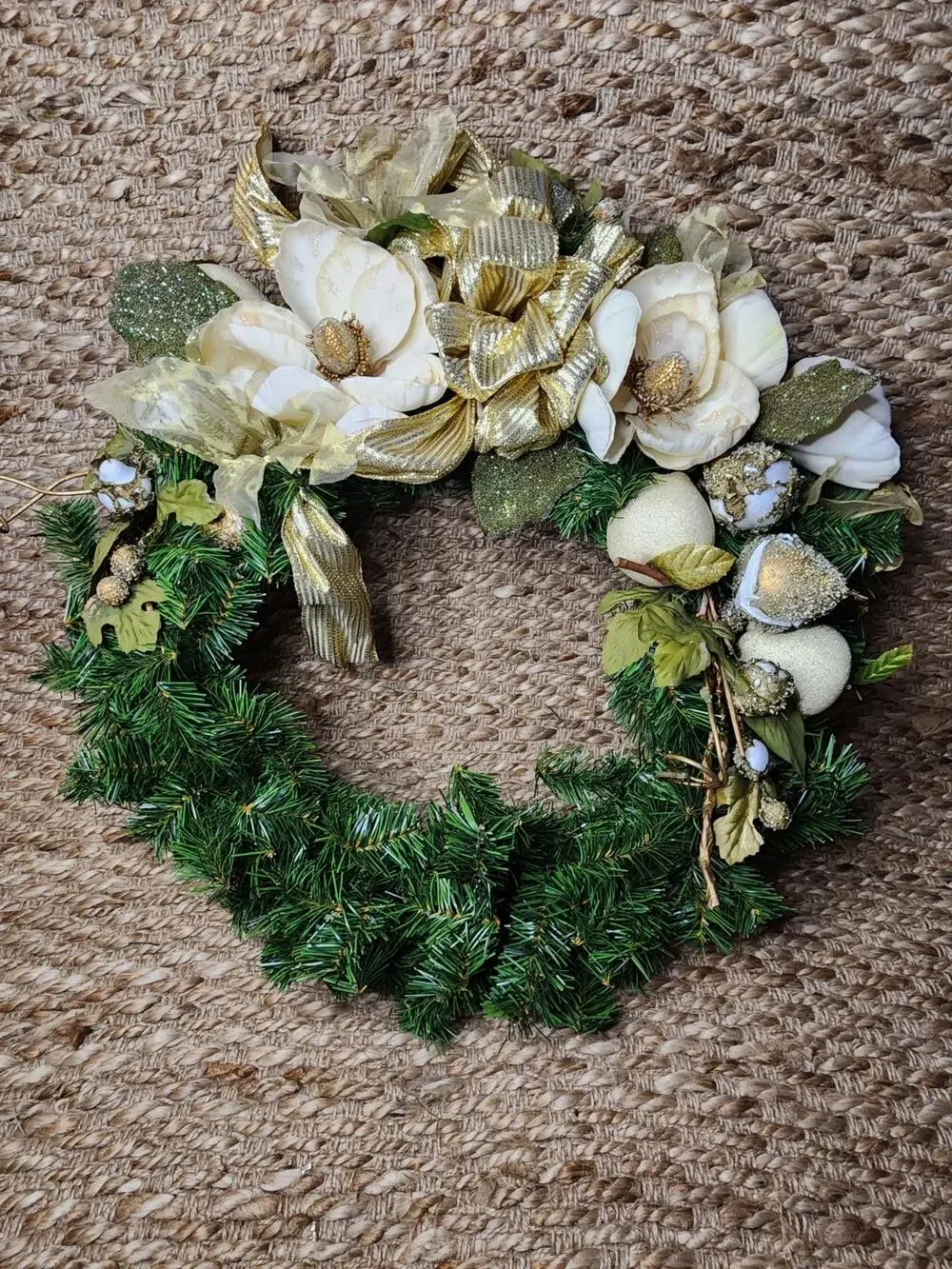 Wreath Christmas Angel Cherub Gold 25